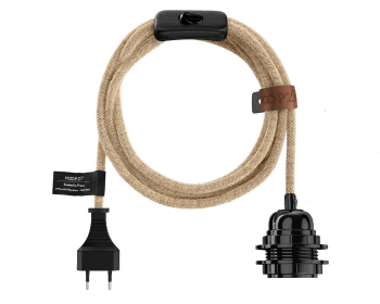 HOOPZI - Câble avec prise e27 textile 4.5m beige