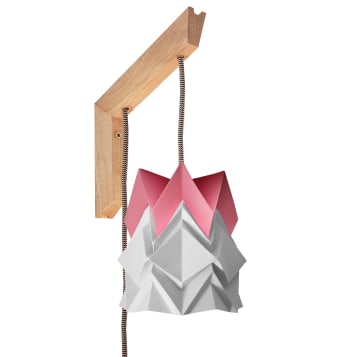 MOKUZAI - Applique en bois et petite suspension origami en papier