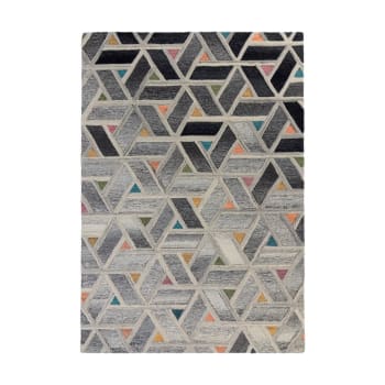River - Tapis géométrique design en laine multicolore 160x230