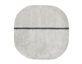 OONA 2 - Tapis confectionné à la main en laine vierge gris 140x140