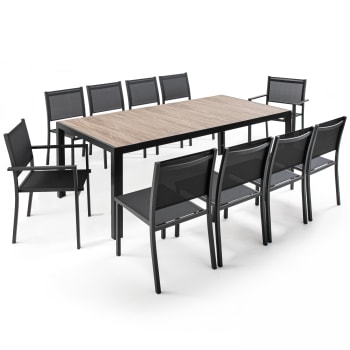 Tivoli - Tavolo e 10 sedie in alluminio e ceramica
