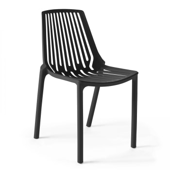 Paris - Chaise de jardin ajourée en plastique noir
