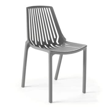 Paris - Chaise de jardin ajourée en plastique gris