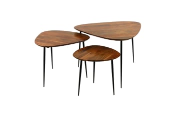 AXIO - Set 3 tables d'appoint en bois marron