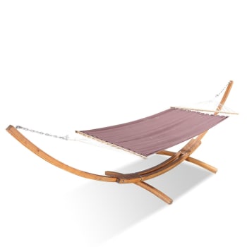 Hängematte mit Ständer 195 x 180 cm aus Holz, beige Bora Maisons du Monde