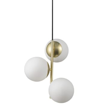 LILLY - Lámpara de techo colgante minimalista dorado con 3 bolas blancas