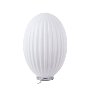 SMART OVAL - Lampe à poser en verre H45cm blanc
