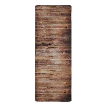 Woody - Tapis de cuisine imprimé bois marron 45x120
