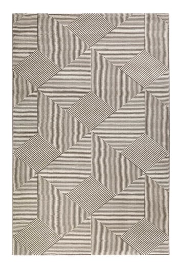 Velvet groove - Tapis motif géométrique relief beige taupe 290x200