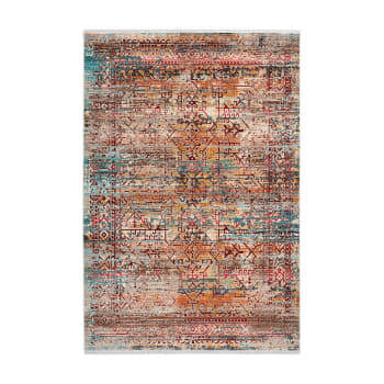 Park - Tapis rayé vintage en polypropylène multicolore 80x150