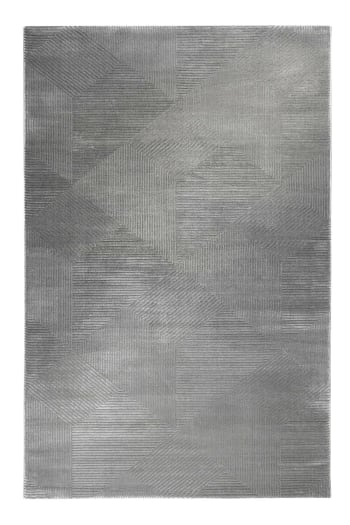Velvet groove - Alfombra tejida con relieve geométrico gris pardo 290x200