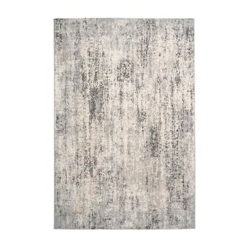 Inirida - Tapis rayé design en polyester gris 200x290