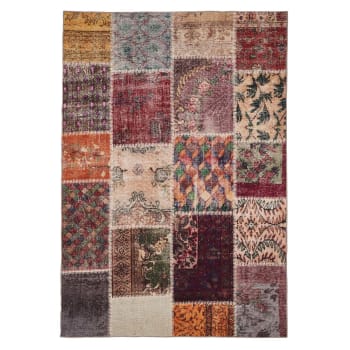 Velluto - Tapis ethnique patchwork en polyester multicolore 160x230