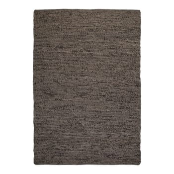 Fjord - Tapis uni naturel en laine graphite 200x290