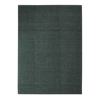 Nude - Tapis en laine et coton vert foncé 160x230