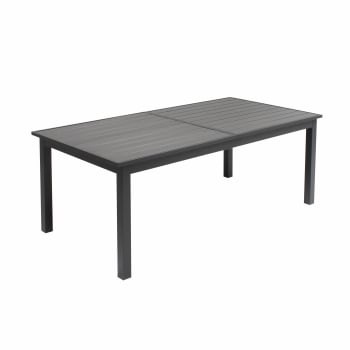 Nice - Table de jardin extensible aluminium et bois composite gris