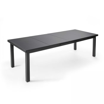 Albi - Table de jardin à rallonge en aluminium gris 12 places