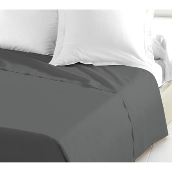 5 - Draps de lit en coton gris 240x300
