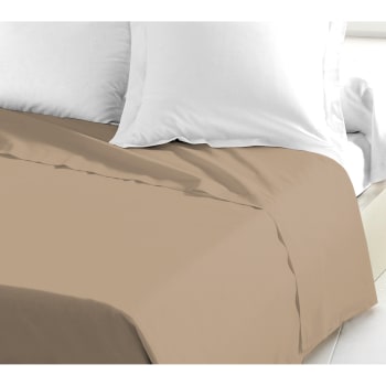 5 - Draps de lit en coton beige 180x290