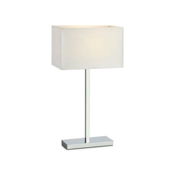 SAVOY - Lampe à poser avec port USB métal argenté/tissu H50cm