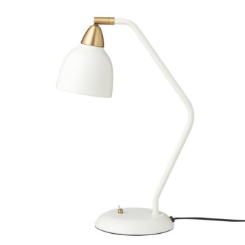 URBAN TABLE - Lampe à poser métal blanc et laiton H45cm