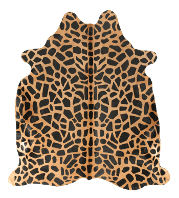 Tapis en peau de vache imprimé safari girafe 180x200