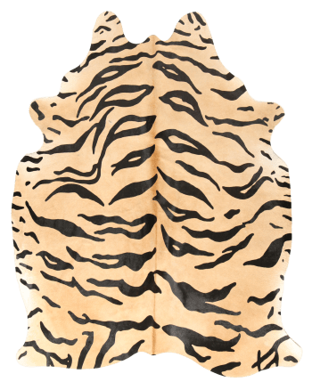 Tapis en peau de vache imprimé safari tigre 180x200
