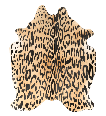 Tapis en peau de vache imprimé safari jaguar 180x200