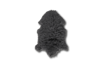 Tapis en peau de mouton tibétain curl gris foncé 80x50