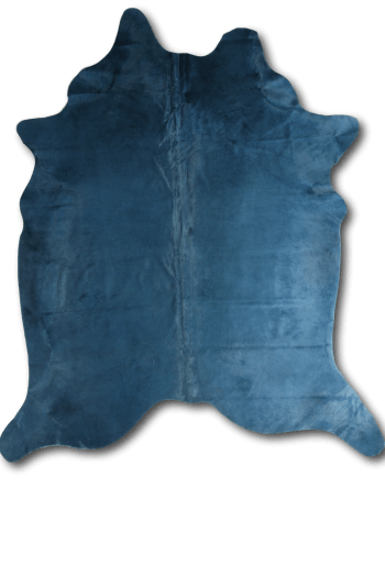 Tapis en peau de vache coloré blue 180x200