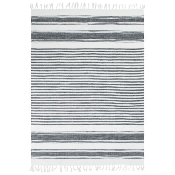 Terra - Tapis 100% coton lignes gris-blanc 160x230