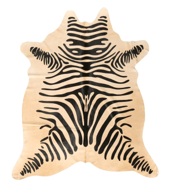 Tapis en peau de vache imprimé safari zèbre 180x200