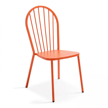 Honfleur - Chaise bistrot de jardin en métal orange