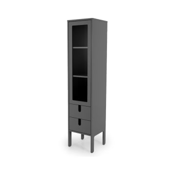 Dina - Armoire colonne design style moderne en bois gris