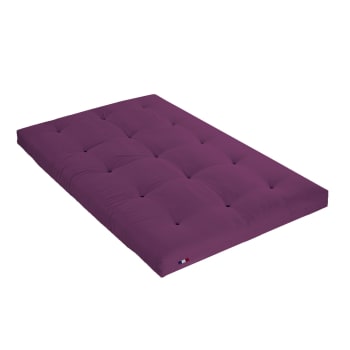 Futon latex - Matelas futon latex aubergine 140x190