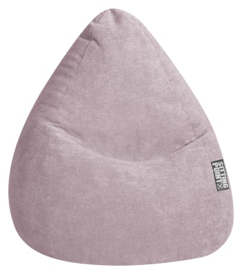 Sitting point - Pouf poire XXL d'intérieur velours ras vieux rose  80x130