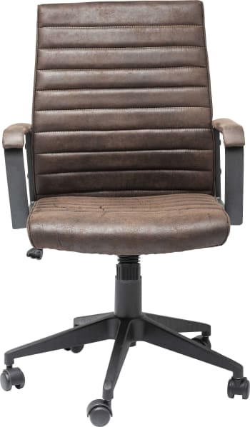 Labora - Chaise de bureau pivotante réglable à roulettes brune