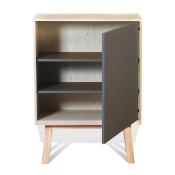 Kube - Armoire 1 porte de 90 cm de large, en frêne