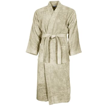 Luxury - Peignoir col kimono en coton  Ficelle XL