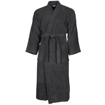Luxury - Peignoir col kimono en coton  Anthracite S