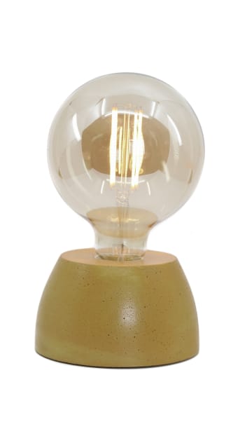 DÔME - Lampe dôme en béton jaune moutarde fabrication artisanale
