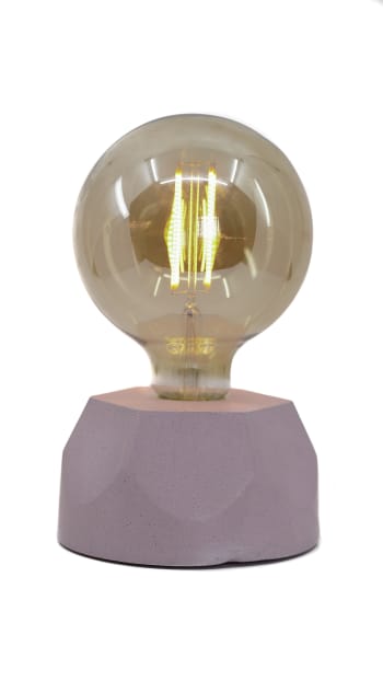 HEXAGONE - Lampe hexagone en béton rose fabrication artisanale