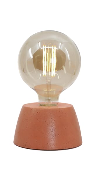 DÔME - Lampe dôme en béton orange fabrication artisanale