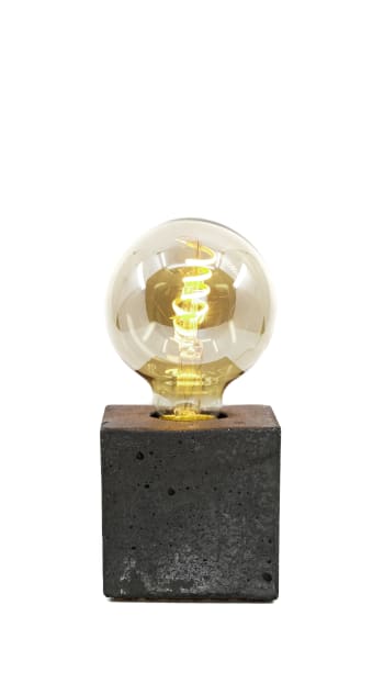 CUBE - Lampe cube en béton anthracite fabrication artisanale