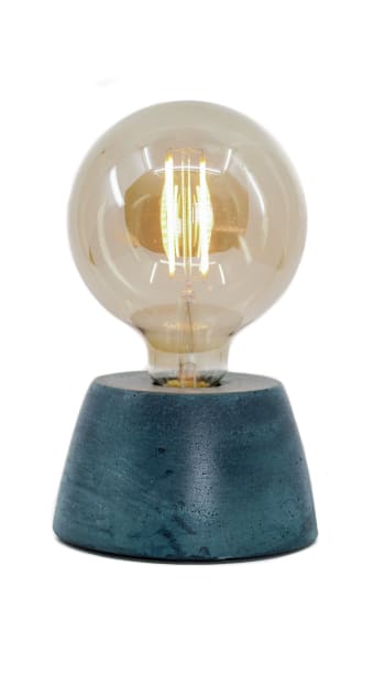 DÔME - Lampe dôme en béton bleu pétrole fabrication artisanale