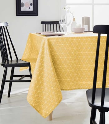 Paco - Nappe rectangulaire "scandinave" polyester jaune tournesol 150x250 cm