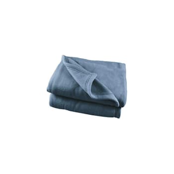 Polaire - Couverture polyester bleu 180x220 cm