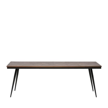 Rhombic - Table à manger en bois de teck recyclé et métal 220x90cm naturel