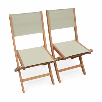 Almeria - Lot de 2 chaises de jardin en bois gris