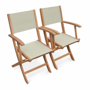 Almeria - Lot de 2 fauteuils de jardin en bois gris